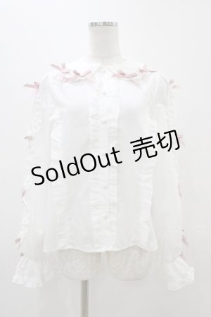 画像: Chalmiere / フリルブラウス M オフ/ピンク H-25-11-14-052-0-BL-NS-ZH