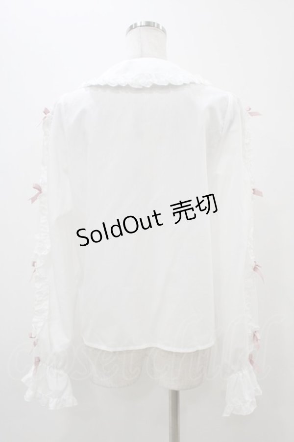 画像2: Chalmiere / フリルブラウス M オフ/ピンク H-25-11-14-052-0-BL-NS-ZH (2)