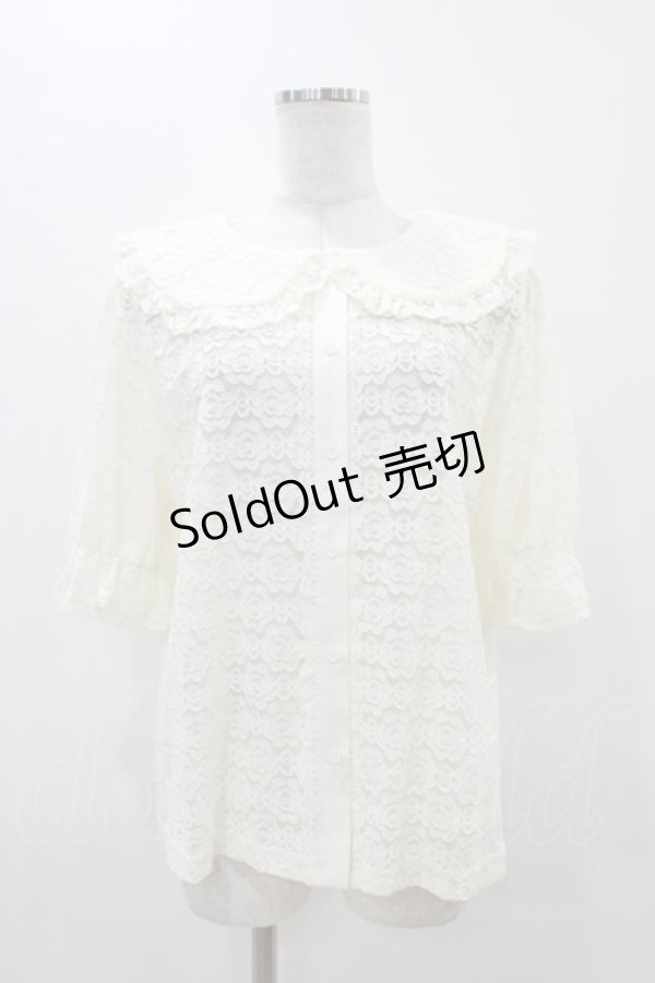 画像1: m petit by misako / TT* AOKレースブラウス LL 生成り H-25-11-14-053-LO-BL-NS-ZH (1)