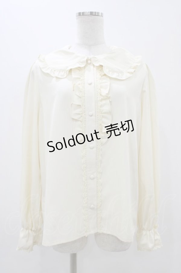 画像1: m petit by misako / AM マルエリフリルブラウス LL 生成り H-25-11-14-054-LO-BL-NS-ZH (1)