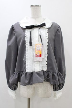 画像: Cherirulu Chocola / MYリボンマルエリブラウス 3L グレー H-25-11-14-056-0-BL-NS-ZH