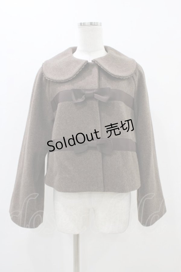 画像1: Maria pipi / ラムモッサリボンコート Free Brown H-25-11-14-057-EL-CO-NS-ZH (1)