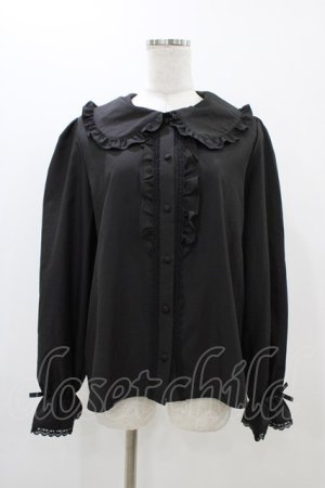 画像: m petit by misako / AM マルエリフリルブラウス LL ブラック H-25-11-14-058-LO-BL-NS-ZH