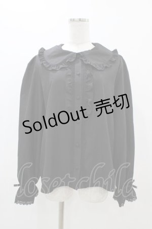 画像: m petit by misako / AM マルエリフリルブラウス LL ブラック H-25-11-14-058-LO-BL-NS-ZH