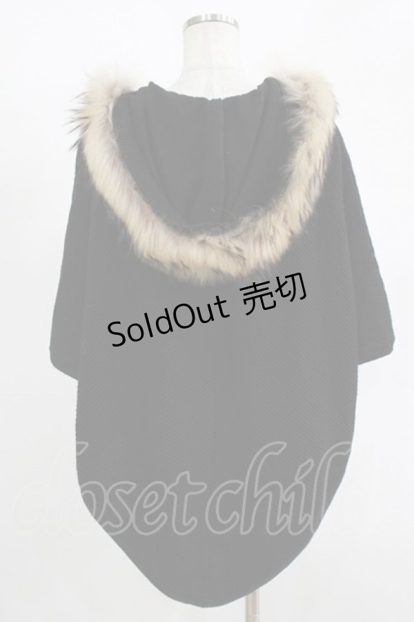 画像3: MILKBOY / ファー付ニットポンチョ  ブラック H-25-11-14-1036-MB-TO-KB-ZH (3)