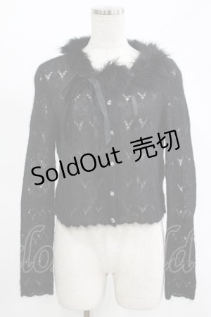 画像: MILK / ファーリボンカーディガン  ブラック H-25-11-14-1037-ML-TO-KB-ZH