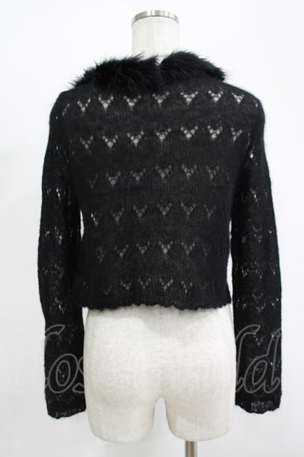 画像3: MILK / ファーリボンカーディガン  ブラック H-25-11-14-1037-ML-TO-KB-ZH (3)