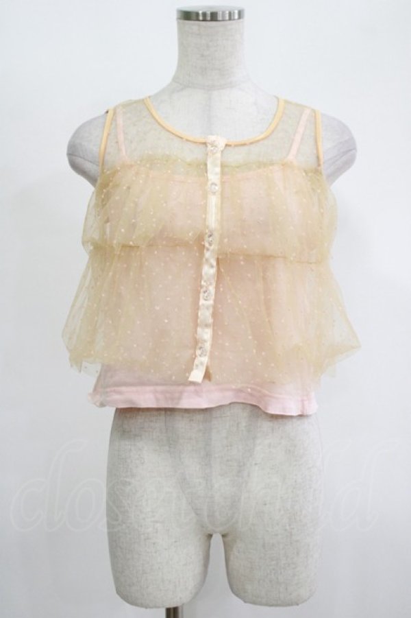 画像1: MILK / チュールレイヤードキャミ  ピンク H-25-11-14-1039-ML-TO-KB-ZH (1)