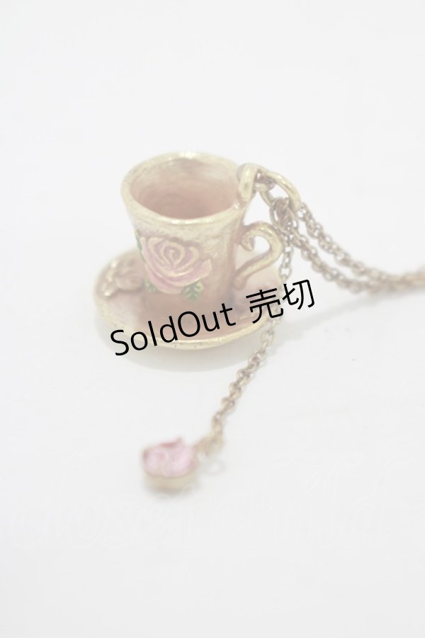 画像1: Emily Temple cute / ティーカップネックレス  ゴールド×ピンクストーン H-25-11-14-1070-ET-AC-KB-ZH (1)