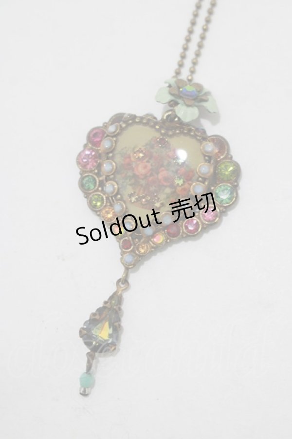 画像1: Michal Negrin / フラワーハートネックレス   H-25-11-14-1072-LO-AC-KB-ZH (1)