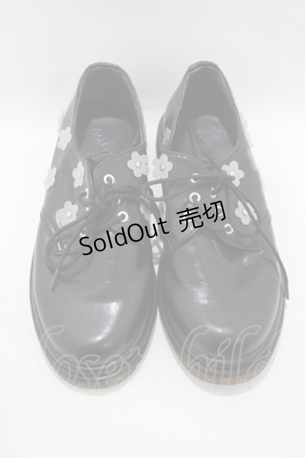 画像1: merry jenny / おはな咲いたラバーソールシューズ M ブラック H-25-11-14-1075-LO-SH-KB-ZH (1)