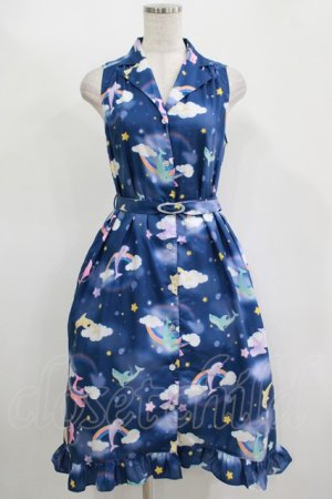 画像: MILK / ドルフィンdreamワンピ  ネイビーベース H-25-11-14-1007-ML-OP-KB-ZH
