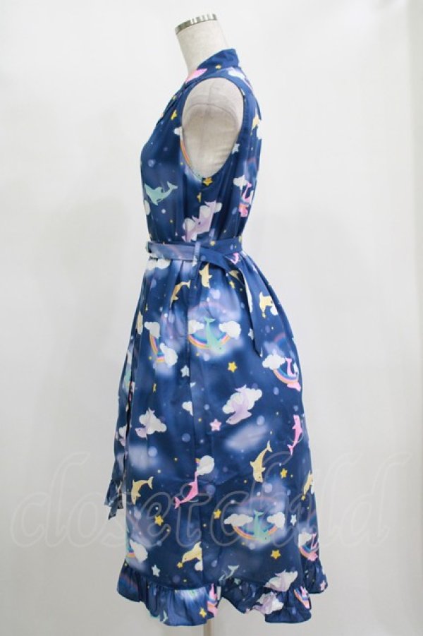 画像2: MILK / ドルフィンdreamワンピ  ネイビーベース H-25-11-14-1007-ML-OP-KB-ZH (2)