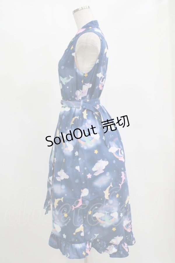画像2: 【SALE】MILK / ドルフィンdreamワンピ  ネイビーベース H-25-11-14-1007-ML-OP-KB-ZT469 (2)