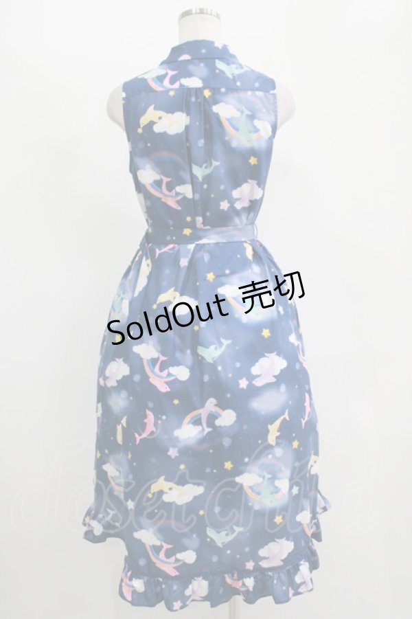 画像3: 【SALE】MILK / ドルフィンdreamワンピ  ネイビーベース H-25-11-14-1007-ML-OP-KB-ZT469 (3)