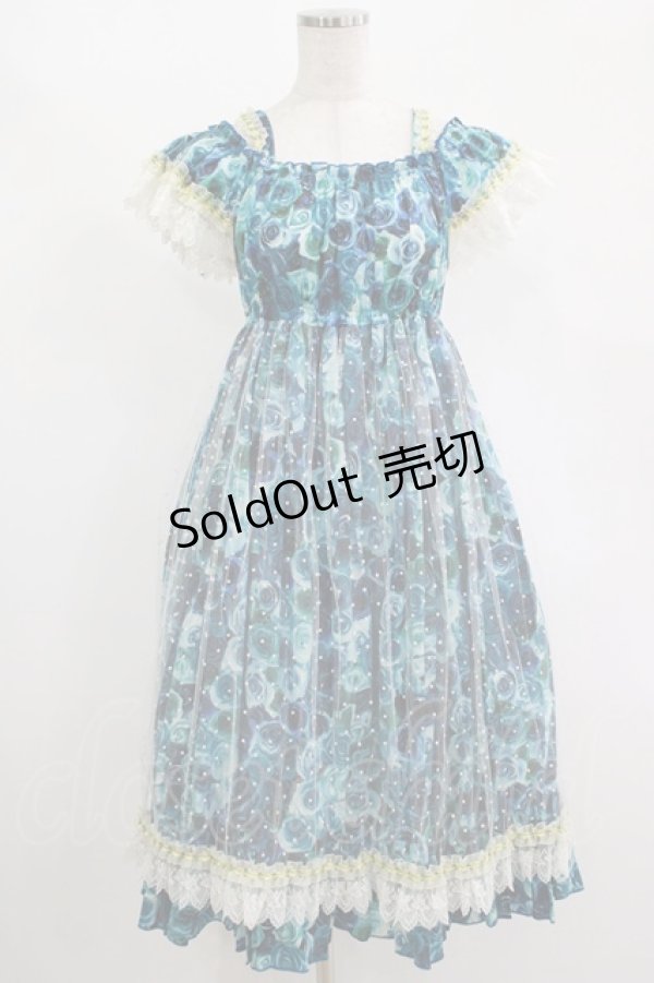 画像1: Dangerous nude / Baby Roseワンピース  ブルーローズ H-25-11-14-1008-PU-OP-KB-ZH (1)