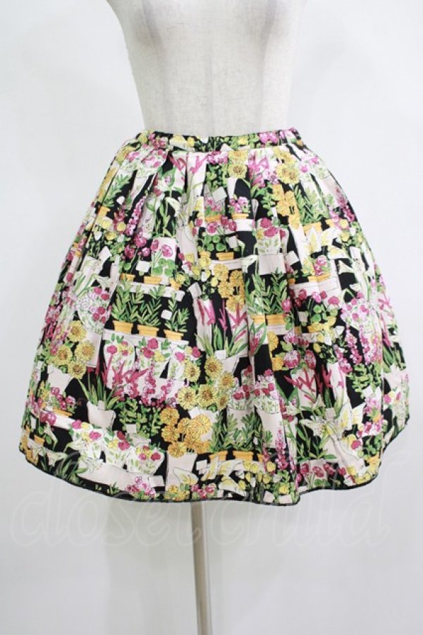 画像1: Emily Temple cute / フラワーショップスカート  ブラック H-25-11-14-1010-ET-SK-KB-ZH (1)