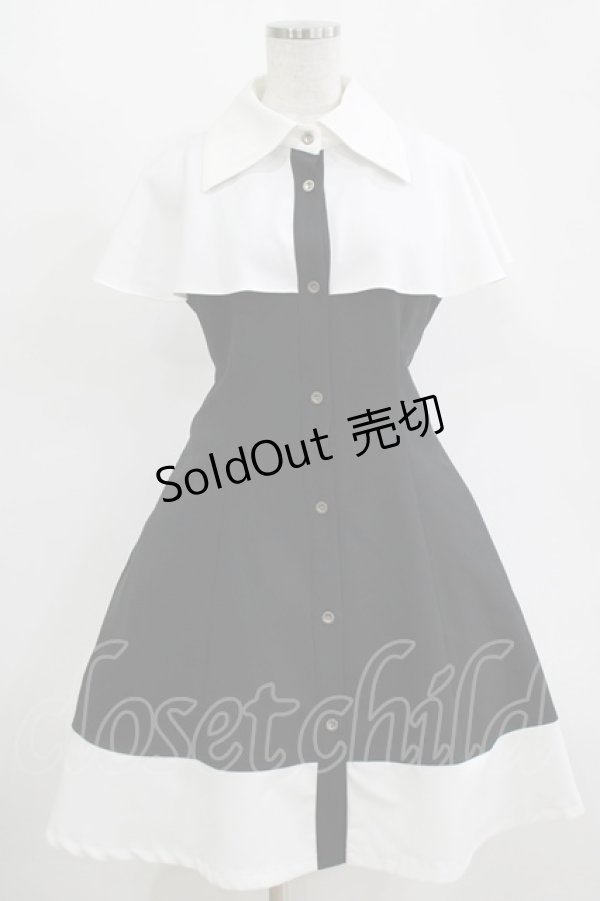 画像1: MIHO MATSUDA / ワンピース・バルダ S ブラック×ホワイト H-25-11-14-1002-GO-OP-KB-ZH (1)