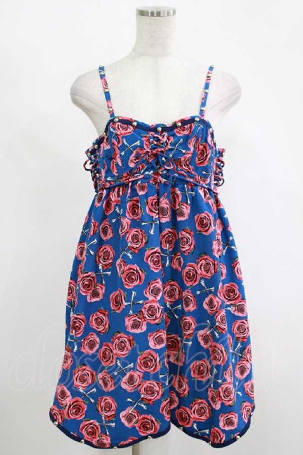 画像1: Candy Stripper / ローズボーンワンピース  ブルー H-25-11-14-1011-PU-OP-KB-ZT052 (1)