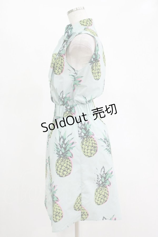 画像2: 【SALE】MILK / パイナップルプリンセスシャツワンピ  ブルーベース H-25-11-14-1012-ML-OP-KB-ZT470 (2)