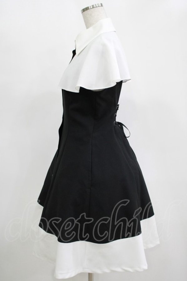 画像2: MIHO MATSUDA / ワンピース・バルダ S ブラック×ホワイト H-25-11-14-1002-GO-OP-KB-ZH (2)