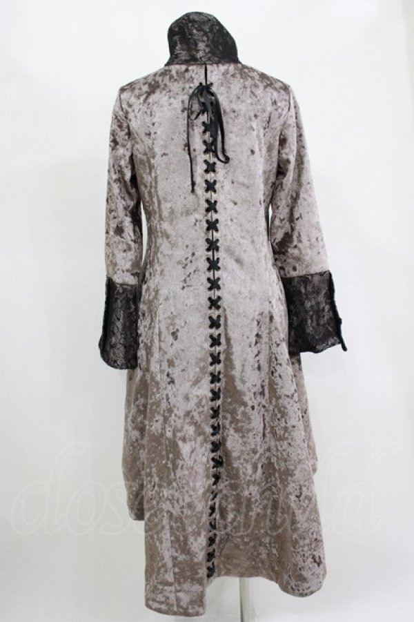 画像3: h.naoto Blood / レースアップフィッシュテールロングコート  ブラウン H-25-11-14-1014-HN-CO-KB-ZH (3)