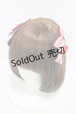 画像: Amavel / ギンガムチェリーリボンクリップ  レッド H-25-11-14-008-CA-AC-NS-ZH