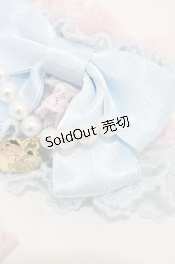 画像2: Angelic Pretty / 配色ロゴハートチャームお袖とめ  ピンク/サックス H-25-11-14-010-AP-ZA-NS-ZH (2)