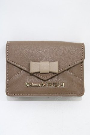 画像: Maison de FLEUR / リボンカードケース  ブラウン H-25-11-14-011-LO-ZA-NS-ZH