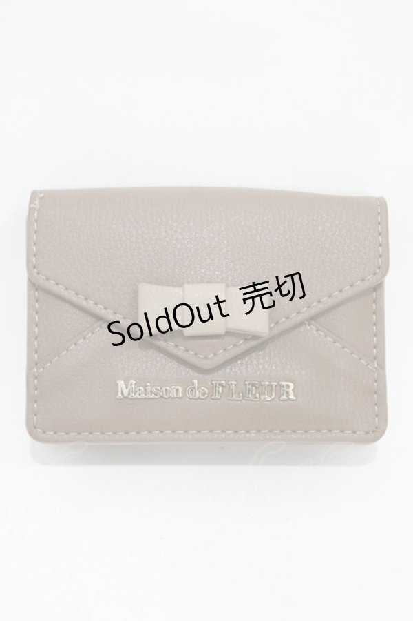 画像1: Maison de FLEUR / リボンカードケース  ブラウン H-25-11-14-011-LO-ZA-NS-ZH (1)