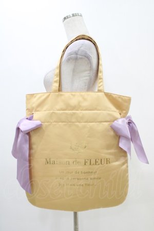 画像: Maison de FLEUR / Yellowダブルリボントートバッグ Free イエロー H-25-11-14-013-LO-BG-NS-ZH