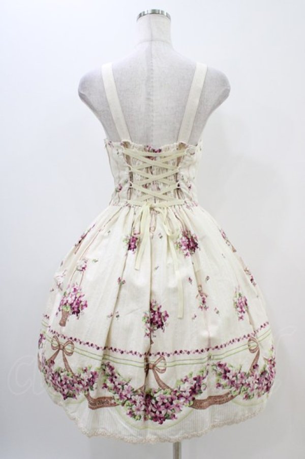 画像2: Innocent World / 邸宅のすみれ3つリボンジャンパースカート M92cm 生成り H-25-11-14-017-IW-OP-NS-ZH (2)