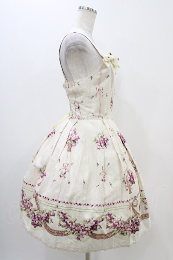 画像3: Innocent World / 邸宅のすみれ3つリボンジャンパースカート M92cm 生成り H-25-11-14-017-IW-OP-NS-ZH (3)