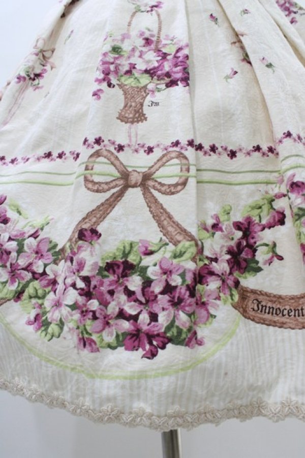画像5: Innocent World / 邸宅のすみれ3つリボンジャンパースカート M92cm 生成り H-25-11-14-017-IW-OP-NS-ZH (5)