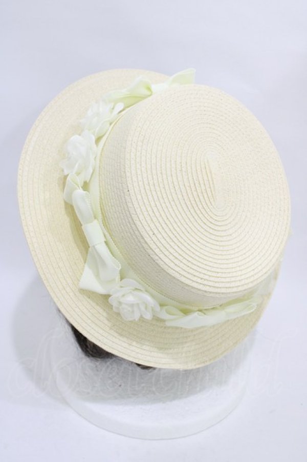 画像2: Innocent World / 薔薇リボンブレードハット  生成り H-25-11-14-002-IW-AC-NS-ZH (2)
