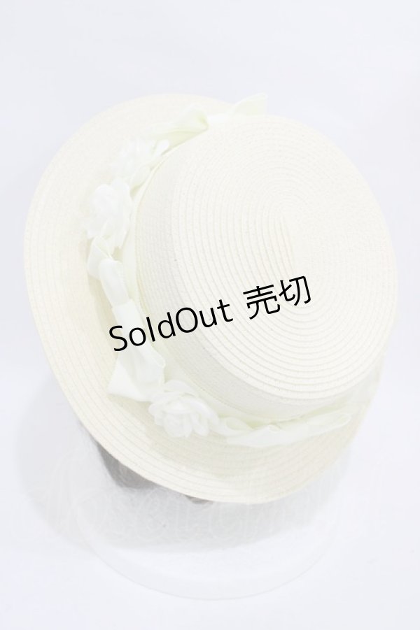 画像2: Innocent World / 薔薇リボンブレードハット  生成り H-25-11-14-002-IW-AC-NS-ZH (2)