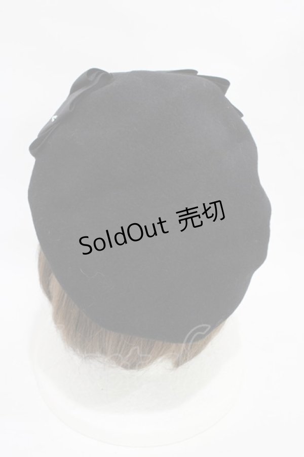 画像2: Enchantlic Enchantilly / ロゴ刺繍ベレー帽  ブラック H-25-11-14-003-LO-AC-NS-ZH (2)