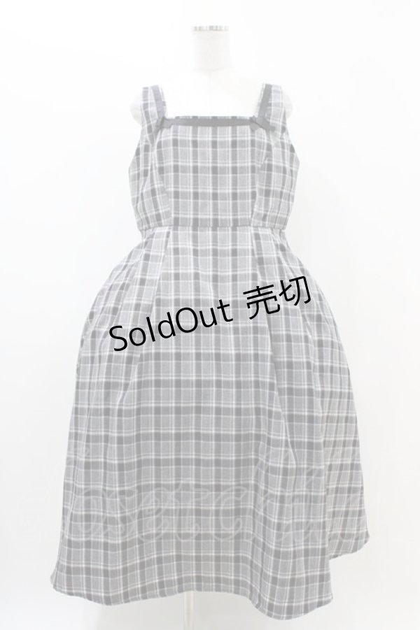 画像1: m petit by misako / AMCHKスクエアネックジャンパースカート 3L グレー H-25-11-14-025-LO-OP-NS-ZH (1)