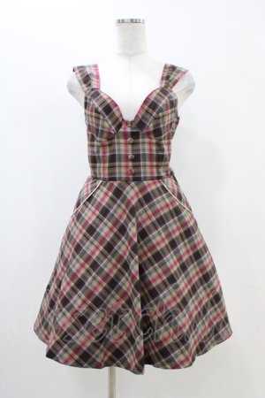 画像: Fi.n.t / チェックジャンパースカート Free ブラウン H-25-11-14-026-CA-OP-NS-ZH