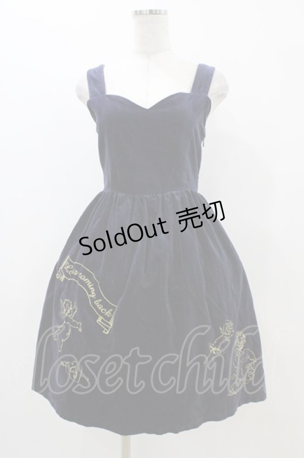 画像1: Fi.n.t / エンジェル刺繍ジャンパースカート Free ネイビー H-25-11-14-029-CA-OP-NS-ZH (1)