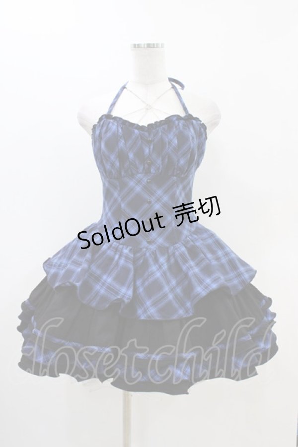 画像1: To Alice / BlackShamrock/パンクロックティアードジャンパースカート S ブルー H-25-11-14-030-LO-OP-NS-ZH (1)