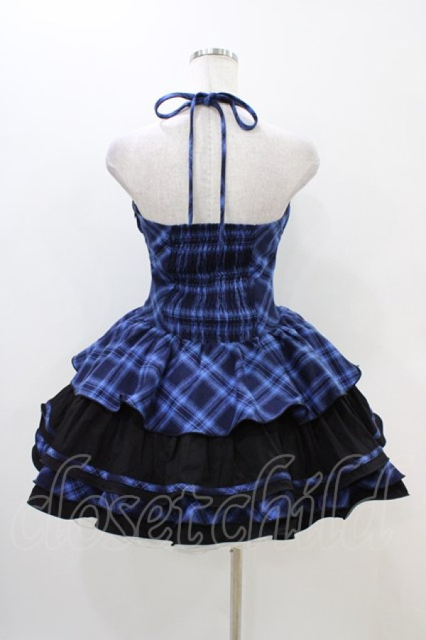 画像2: To Alice / BlackShamrock/パンクロックティアードジャンパースカート S ブルー H-25-11-14-030-LO-OP-NS-ZH (2)