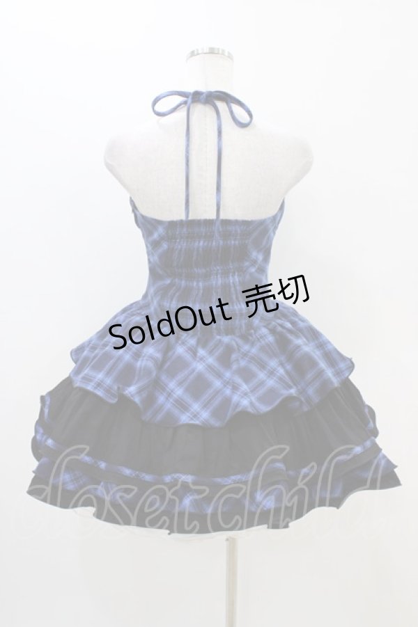 画像2: To Alice / BlackShamrock/パンクロックティアードジャンパースカート S ブルー H-25-11-14-030-LO-OP-NS-ZH (2)