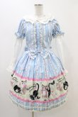 画像1: metamorphose / ねこ柄ワンピース Free サックス H-25-11-14-031-ME-OP-NS-ZH (1)