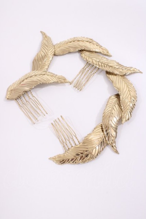 画像1: Secret Honey / Feather hair jewelry (Beauty and the Beast- Live Action Film ver.）  ゴールド H-25-11-15-037-CA-AC-NS-ZH (1)