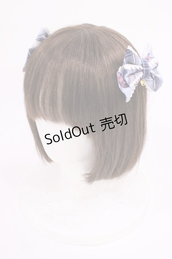 画像1: Angelic Pretty / タータンチェックリボンクリップSet  サックス H-25-11-15-039-AP-AC-NS-ZH (1)