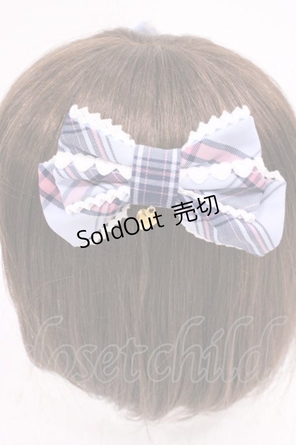 画像2: Angelic Pretty / タータンチェックリボンクリップSet  サックス H-25-11-15-039-AP-AC-NS-ZH (2)