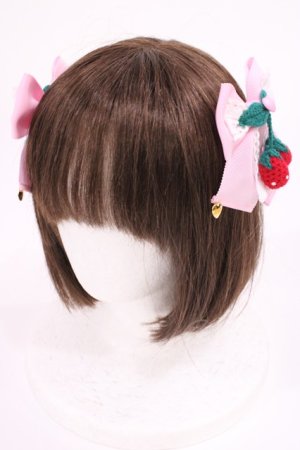 画像: Angelic Pretty / Decoration StrawberryリボンクリップSet  ピンク H-25-11-15-040-AP-AC-NS-ZH