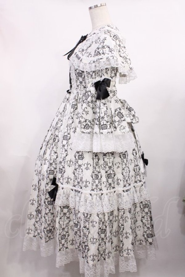 画像2: metamorphose / クラウンクロスケープ付ロングドレス サイズ1 オフ H-25-11-15-004-ME-OP-NS-ZH (2)