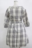 画像3: MAJESTIC LEGON / ウエストリボン付きチェックワンピース M アイボリー H-25-11-15-1028-LO-OP-NS-ZH (3)